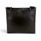 Prada Cobra Buckle Leather Shoulder Bag Cross Dark Brown Vintage