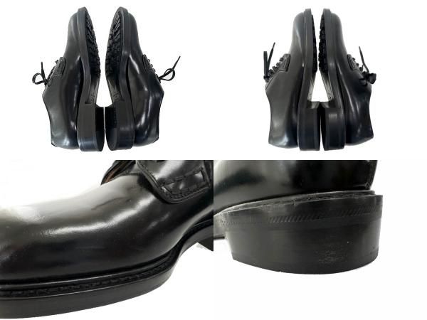 Louis Vuitton Plain Toe Lace Up Leather Derby Shoes Dress 5 Black — view 8