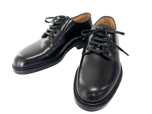Louis Vuitton Plain Toe Lace Up Leather Derby Shoes Dress 5 Black