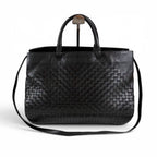 Bottega Veneta Intrecciato Leather Tote 2-Way Shoulder Bag Black Business