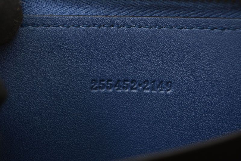 Gucci Coin Case Card Mini Wallet Purse Micro Guccissima Blue — view 9