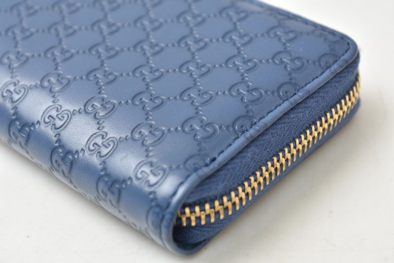 Gucci Coin Case Card Mini Wallet Purse Micro Guccissima Blue — view 6