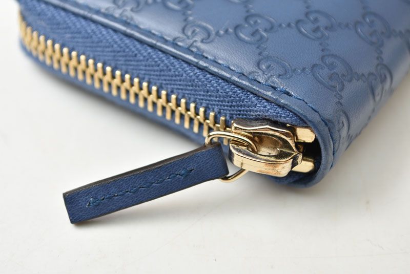 Gucci Coin Case Card Mini Wallet Purse Micro Guccissima Blue — view 5