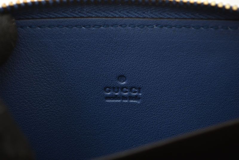 Gucci Coin Case Card Mini Wallet Purse Micro Guccissima Blue — view 8