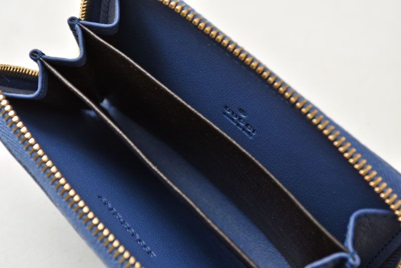 Gucci Coin Case Card Mini Wallet Purse Micro Guccissima Blue — view 7