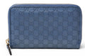 Gucci Coin Case Card Mini Wallet Purse Micro Guccissima Blue
