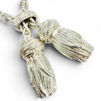 Hermes Vintage Crab Hole Mark Tassel Scarf Ring Silver — view 3