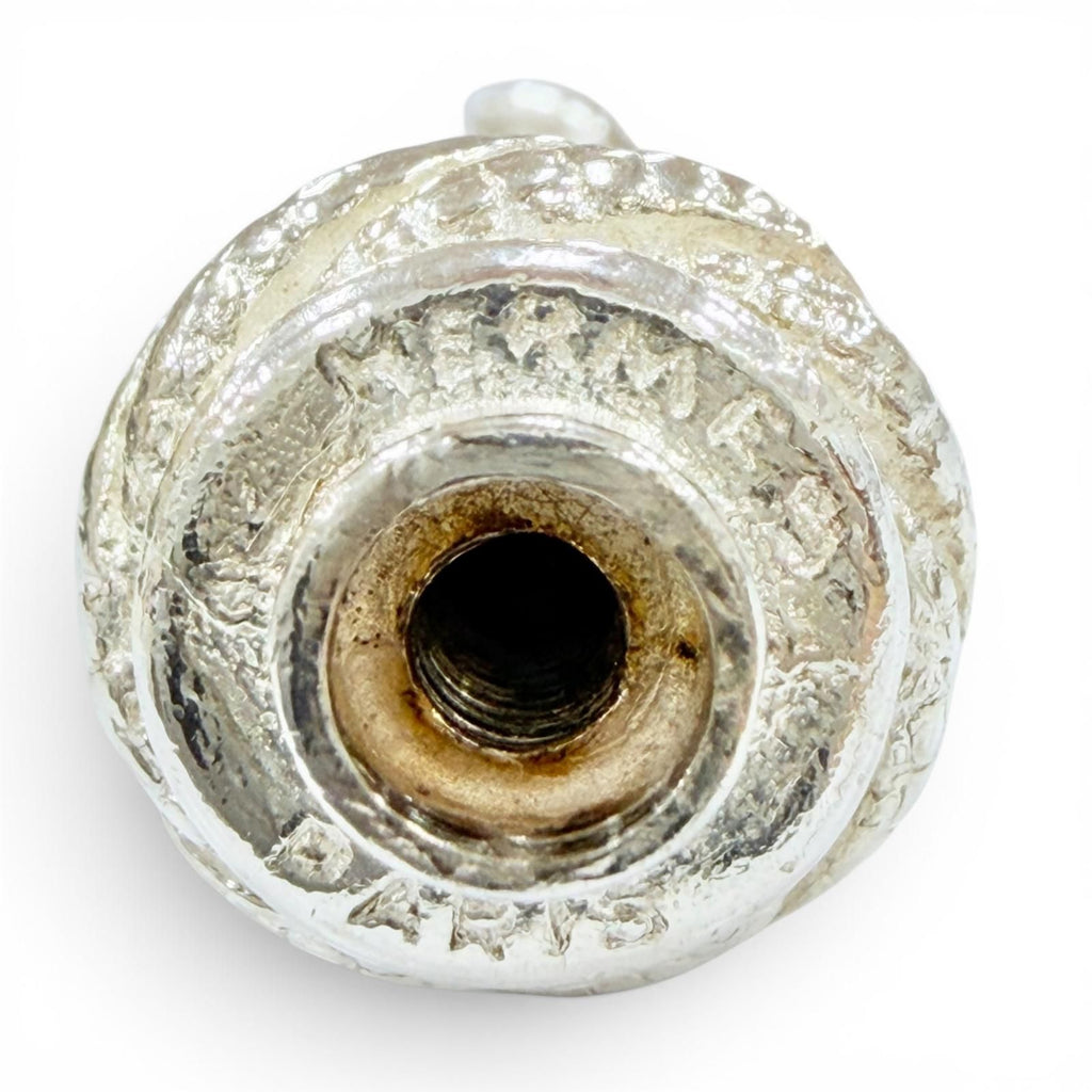 Hermes Vintage Crab Hole Mark Tassel Scarf Ring Silver — view 7