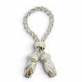 Hermes Vintage Crab Hole Mark Tassel Scarf Ring Silver
