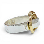 Hermes Vintage Duzano Ring 925 750 Silver Gold — view 4