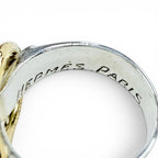 Hermes Vintage Duzano Ring 925 750 Silver Gold — view 5
