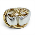 Hermes Vintage Duzano Ring 925 750 Silver Gold