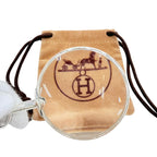 Hermes 925 Leather Strap Loupe Necklace Silver Yellow All Box — view 7