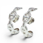 Hermes Chaine D'ancre 925 Earrings Silver French