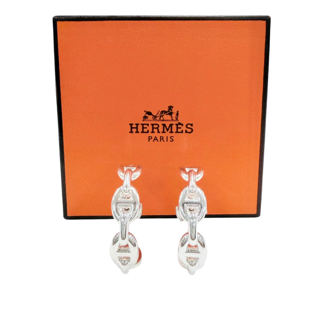 Hermes Chaine D'ancre 925 Earrings Silver French — view 2