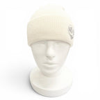 Chanel Cashmere CC Logo Heart Rhinestone Knit Cap White — view 3