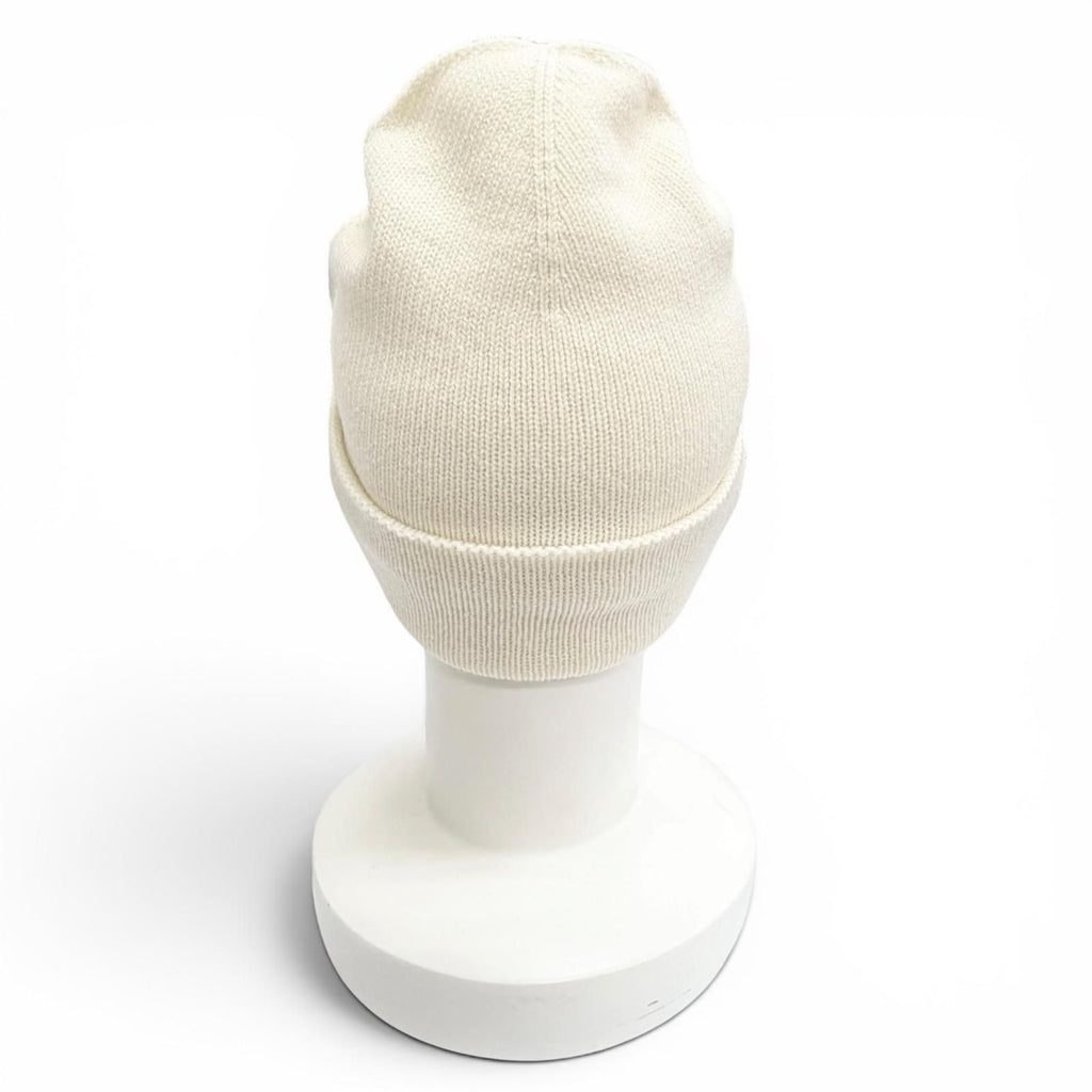 Chanel Cashmere CC Logo Heart Rhinestone Knit Cap White — view 6