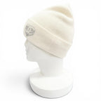 Chanel Cashmere CC Logo Heart Rhinestone Knit Cap White — view 4
