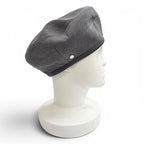 Hermes Saint Honore Cotton 100% Series Button Leather Piping Beret Gray 57 — view 5