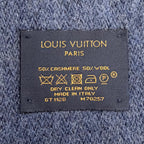 Louis Vuitton Echarpe Monogram Gradient Cashmere Wool Fringe Scarf Navy — view 6