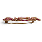 Dior Logo Rhinestone Brooch Pink Gold — view 5