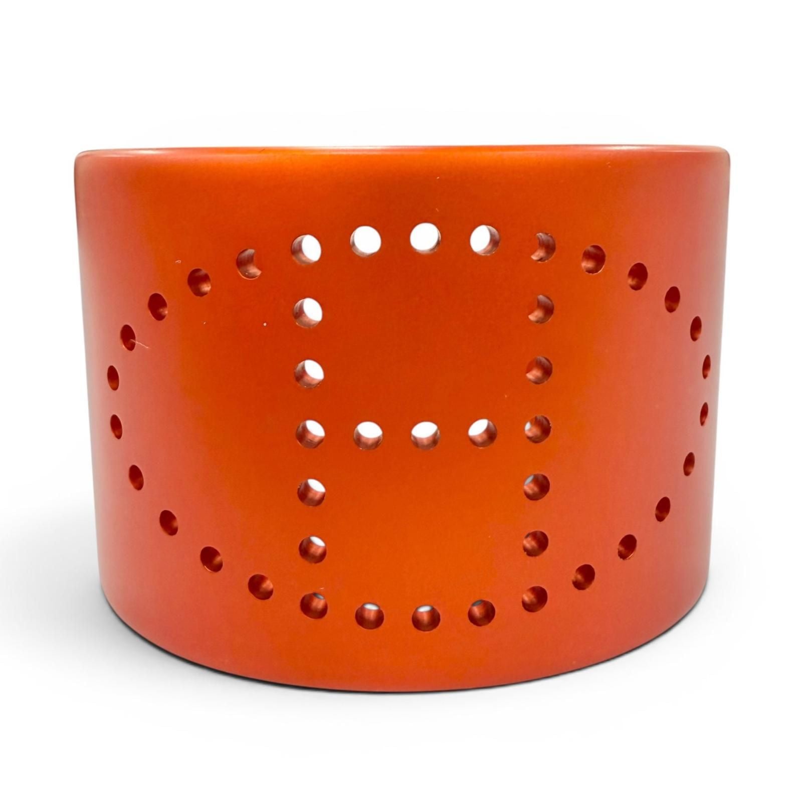 Hermes Evelyne Bangle Aluminum Logo Chaine D'ancre Bracelet Orange