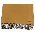 Hermes Rectoverso Cashmere Logo Embroidery Bicolor Reversible Fringe Scarf