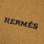 Hermes Rectoverso Cashmere Logo Embroidery Bicolor Reversible Fringe Scarf — view 5