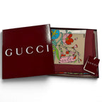 Gucci Besties Print Silk Twill Scarf 100% Bordeaux 90 — view 2