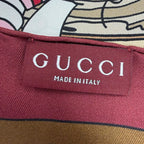 Gucci Besties Print Silk Twill Scarf 100% Bordeaux 90 — view 9