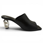 Hermes Iconic Silver Chaine D'ancre Heels Leather Sandals Black — view 6