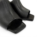 Hermes Iconic Silver Chaine D'ancre Heels Leather Sandals Black — view 8