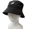 Prada Calf Leather Re-Nylon Triangle Logo Bucket Hat Black XL