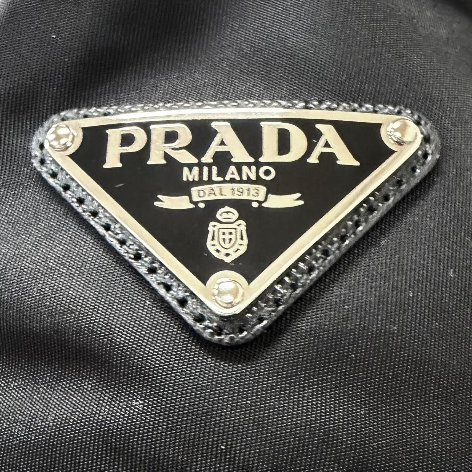 Prada Calf Leather Re-Nylon Triangle Logo Bucket Hat Black XL — view 6