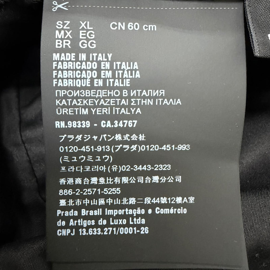 Prada Calf Leather Re-Nylon Triangle Logo Bucket Hat Black XL — view 9
