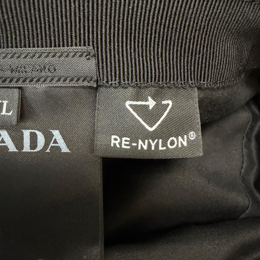 Prada Calf Leather Re-Nylon Triangle Logo Bucket Hat Black XL — view 8