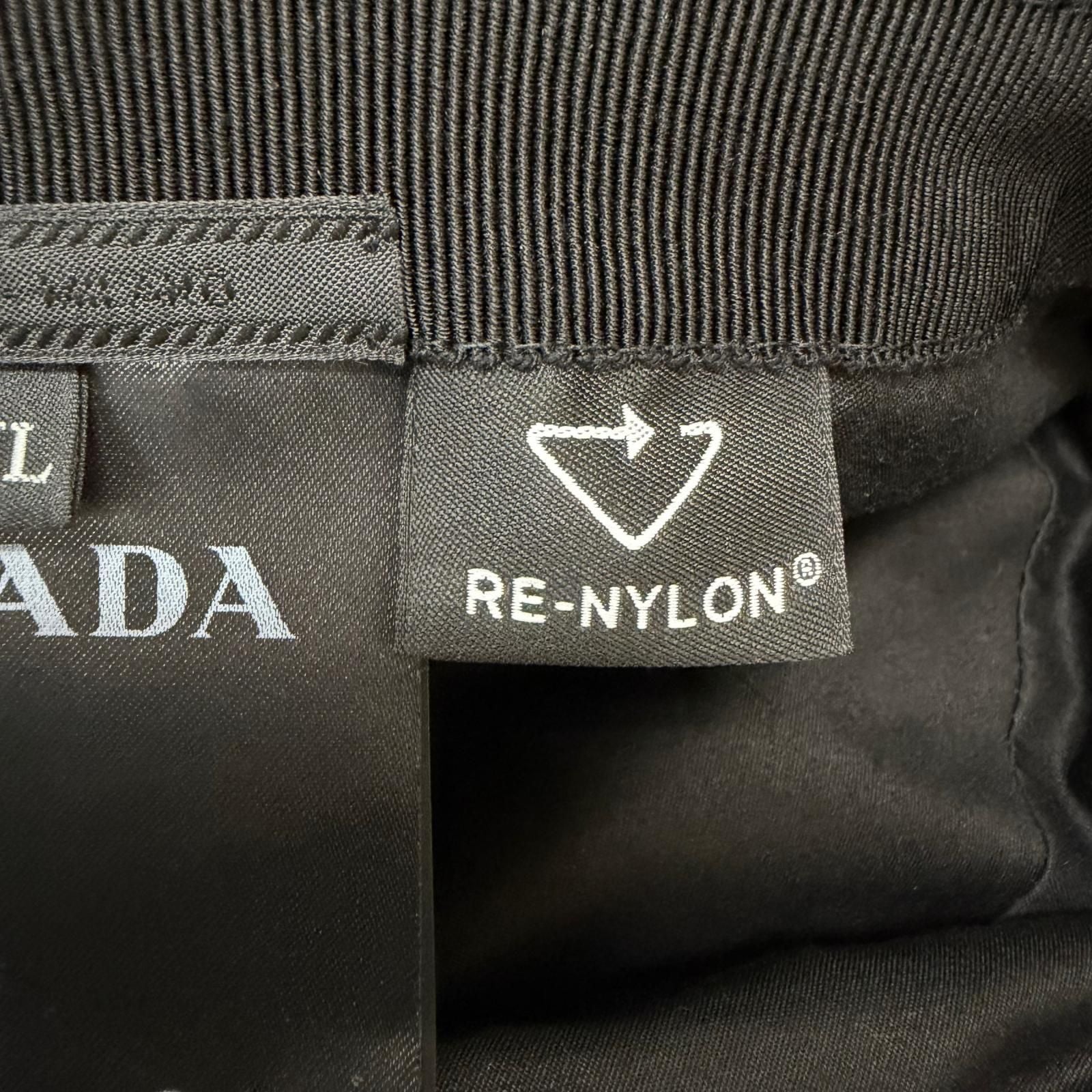Prada Calf Leather Re-Nylon Triangle Logo Bucket Hat Black XL — view 8