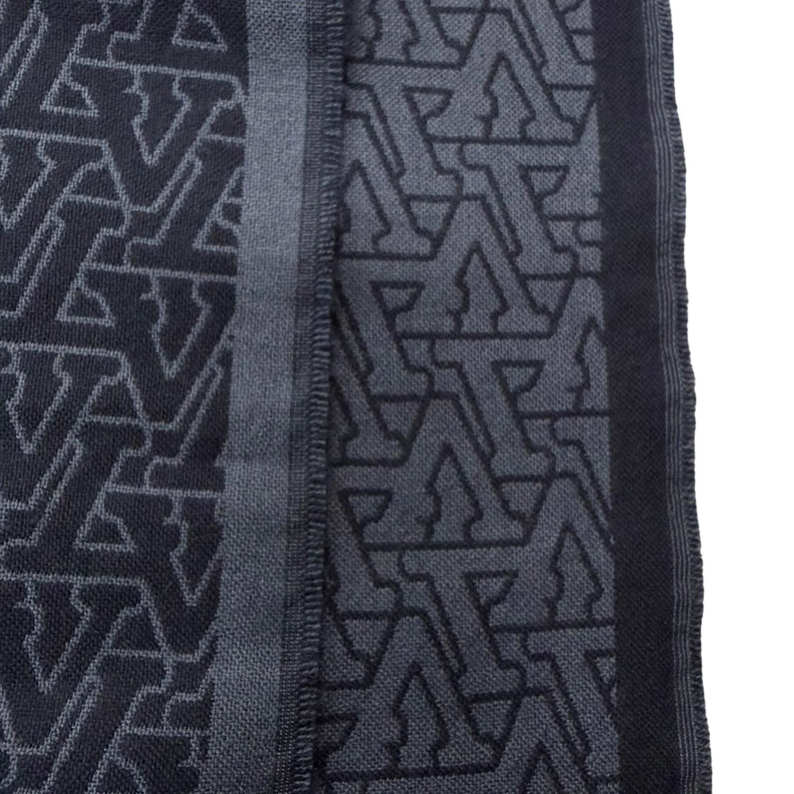 Louis Vuitton Wool Silk LV Stand Out Logo All Over Pattern Shawl Scarf — view 5