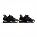 Louis Vuitton LV Run Away Line Suede Leather Monogram Sneakers Black Brown — view 4