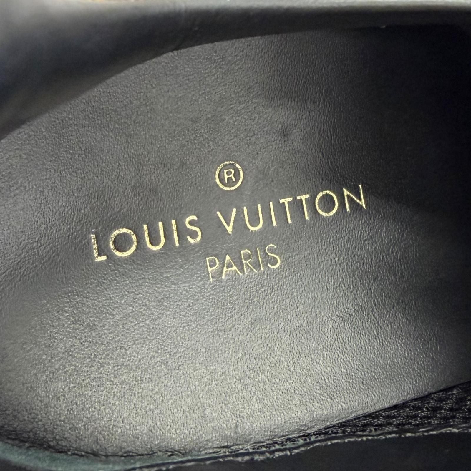 Louis Vuitton LV Run Away Line Suede Leather Monogram Sneakers Black Brown — view 9