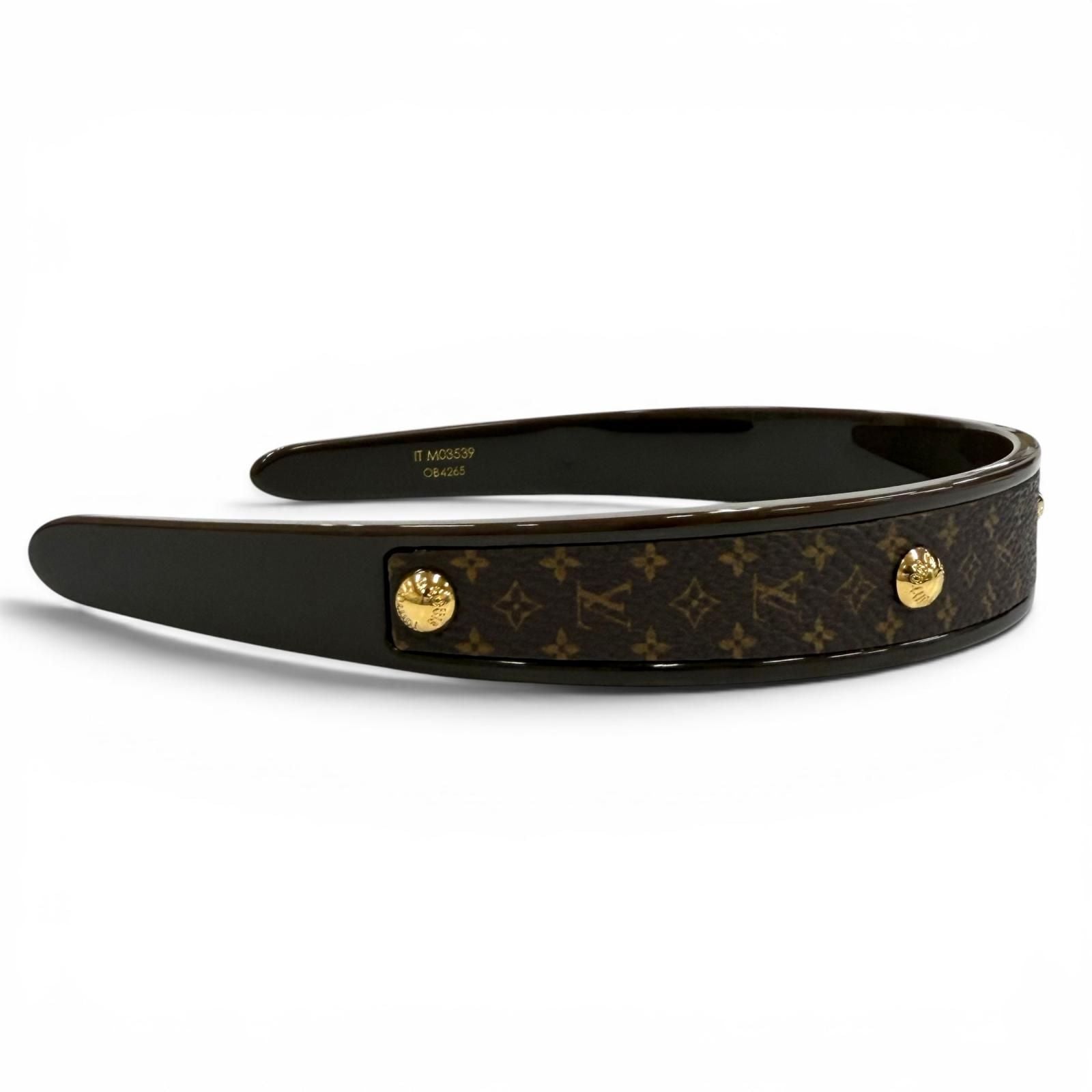 Louis Vuitton Headband Mng Resin Leather Monogram Brown — view 2