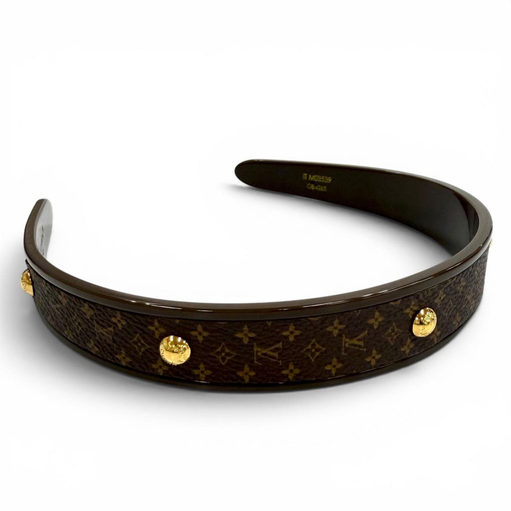 Louis Vuitton Headband Mng Resin Leather Monogram Brown