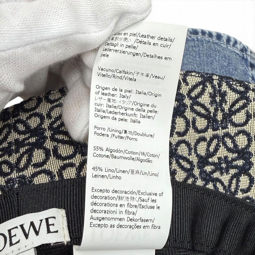 Loewe Leather Anagram Jacquard Bucket Hat Navy 57 — view 8