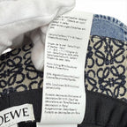 Loewe Leather Anagram Jacquard Bucket Hat Navy 57 — view 8