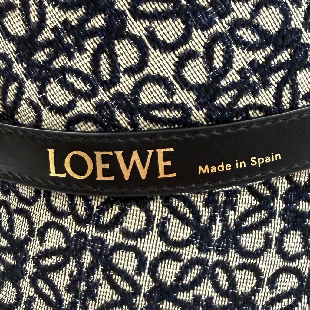 Loewe Leather Anagram Jacquard Bucket Hat Navy 57 — view 6
