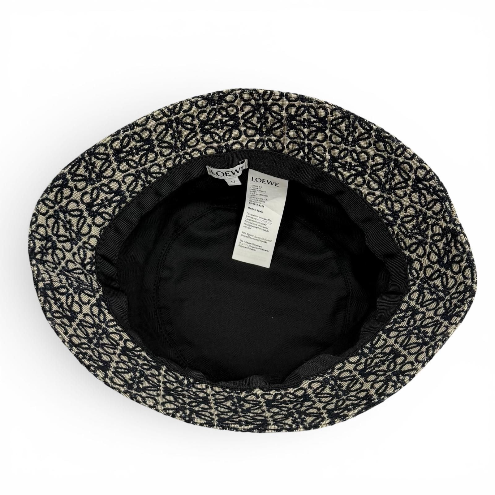 Loewe Leather Anagram Jacquard Bucket Hat Navy 57 — view 5