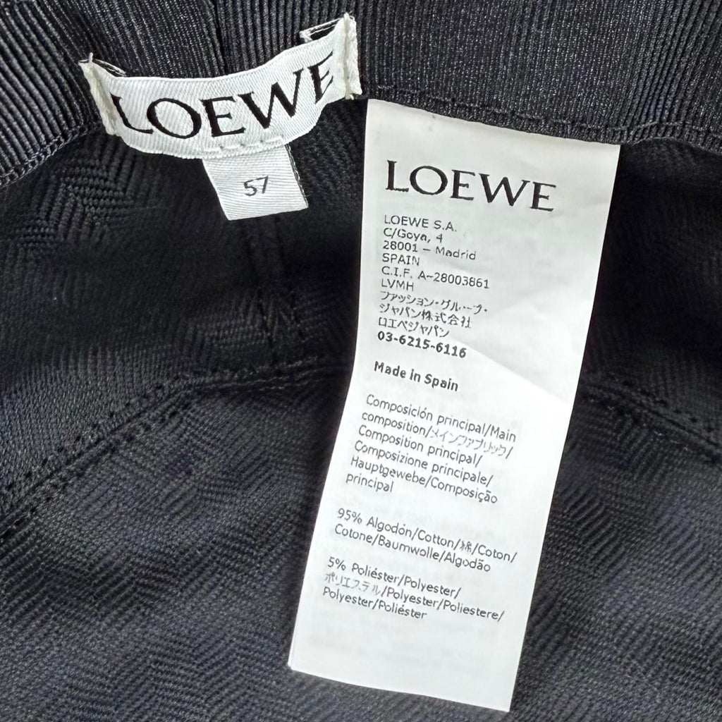 Loewe Leather Anagram Jacquard Bucket Hat Navy 57 — view 7