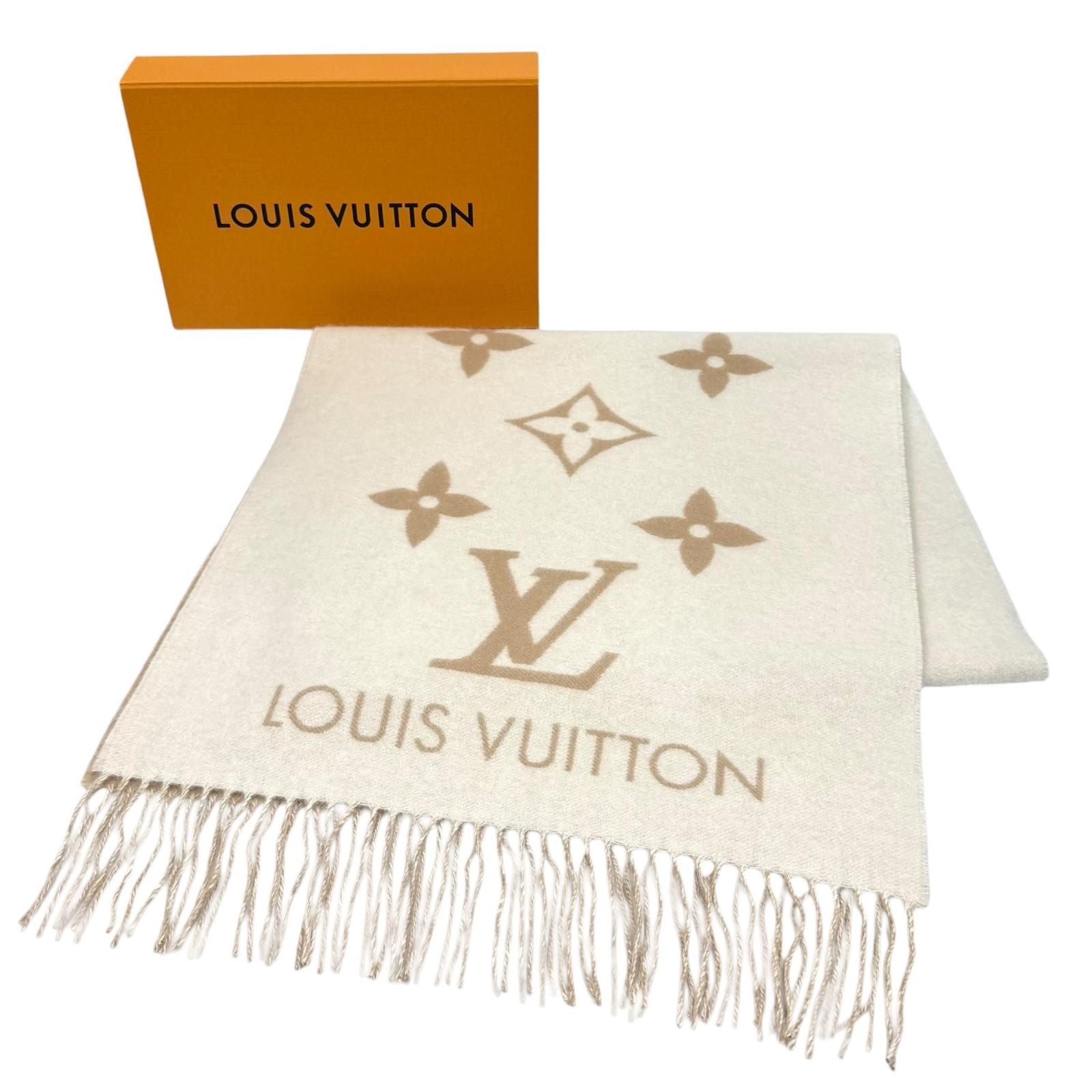 Louis Vuitton Scarf Reykjavik Cashmere 100% Monogram with Fringe 170 45 — view 2