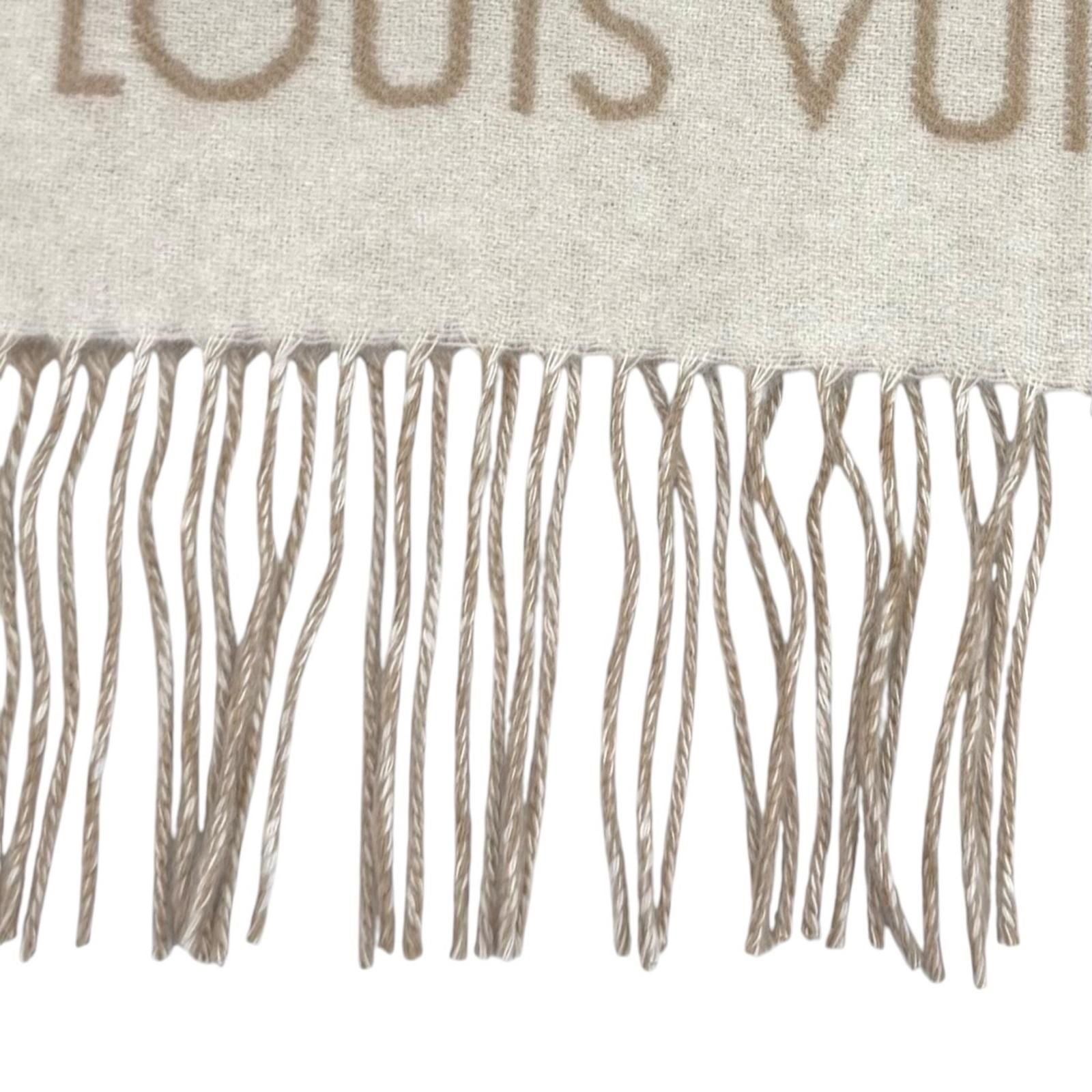 Louis Vuitton Scarf Reykjavik Cashmere 100% Monogram with Fringe 170 45 — view 5