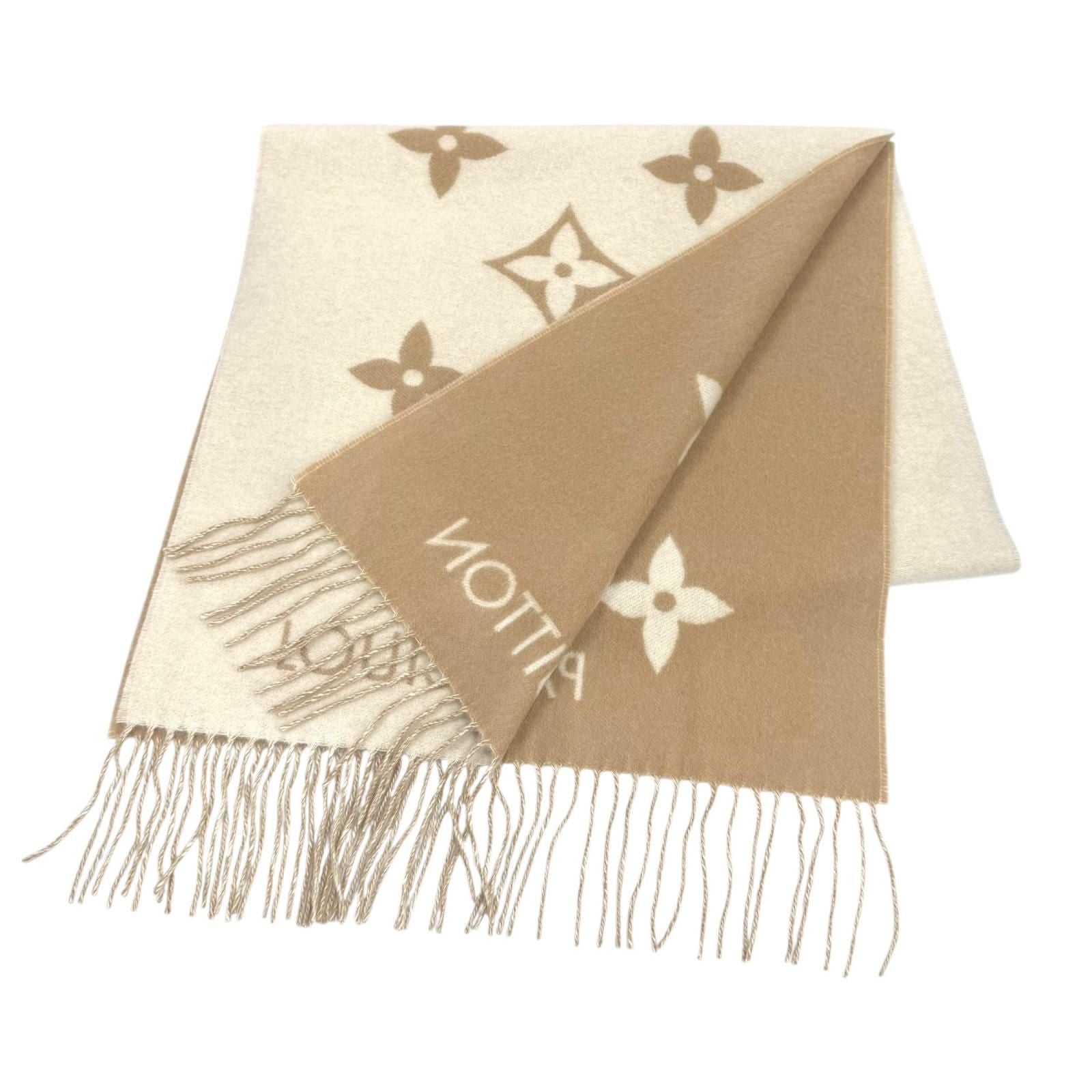 Louis Vuitton Scarf Reykjavik Cashmere 100% Monogram with Fringe 170 45 — view 3